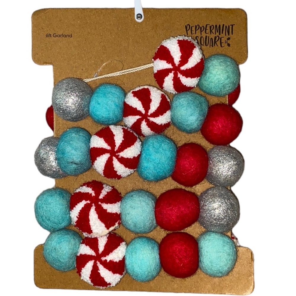 NEW holiday pom pom garland- large size